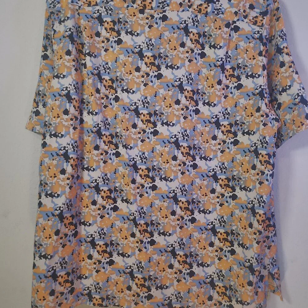 Vintage Silk Circa 1969 Multicolor Polo Vintage Beautiful Shirt 100% Silk - Picture 5 of 11